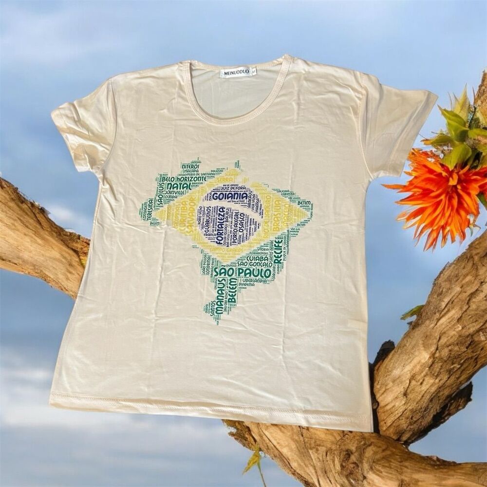Women's Brazil Flag Tee Small